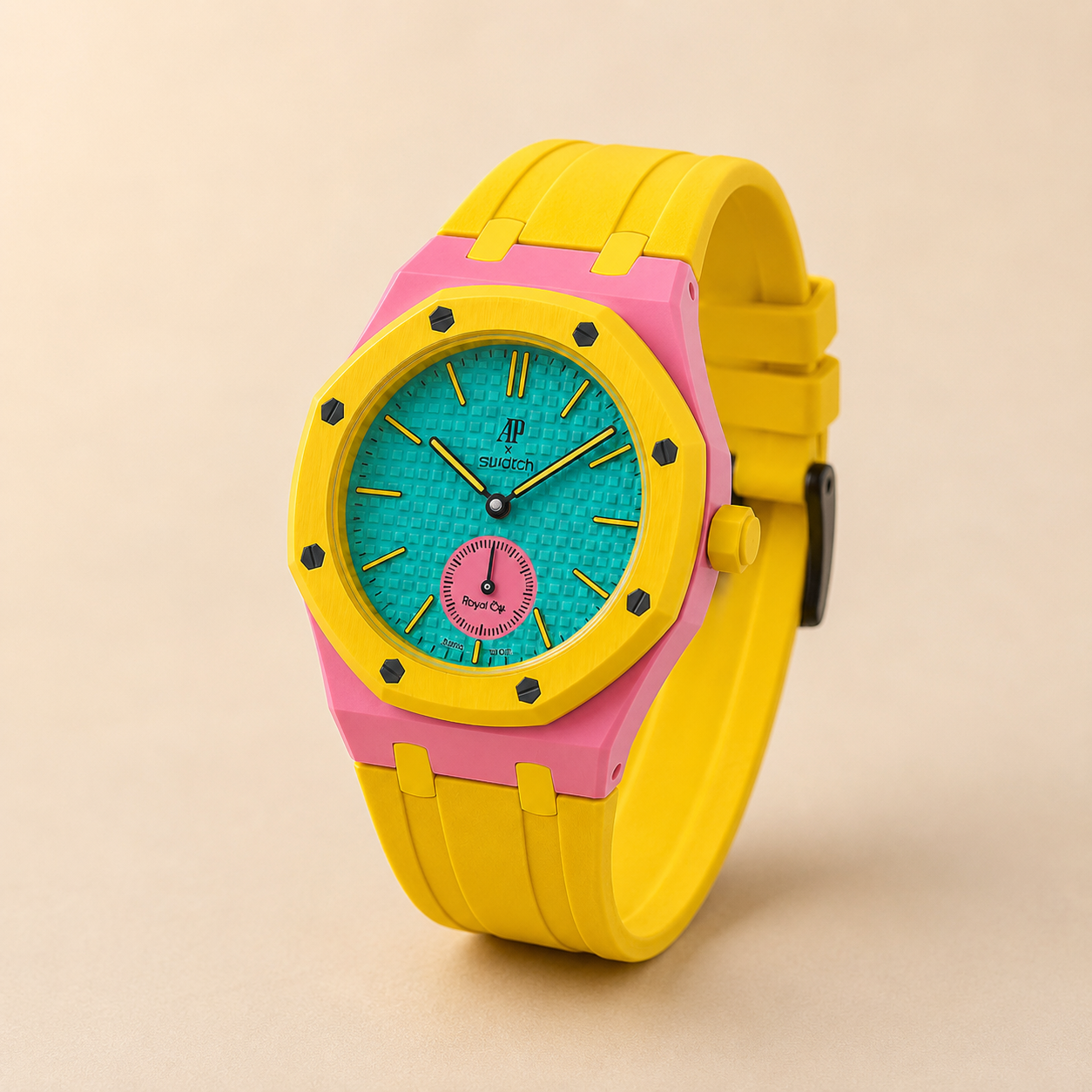 Bracelet Royal Pop Teal - OTG Roz (Savonnette) couture rose | Atelier Léman