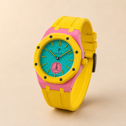Bracelet Royal Pop Teal - OTG Roz (Savonnette) couture rose | Atelier Léman